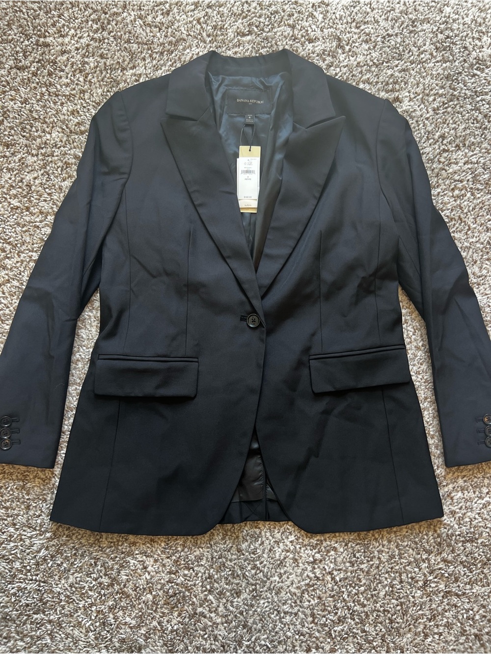 Banana Republic NWT Sculpted Suit Blazer Blazer Black Sz 6P